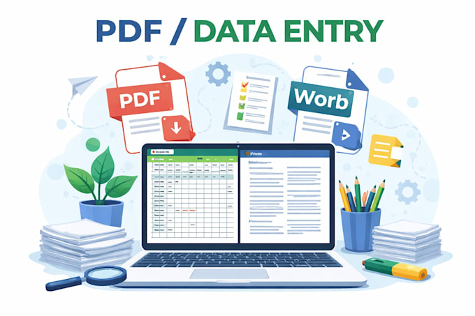 do data entry from pdf, image or scanned documents