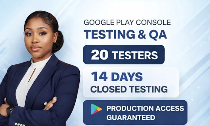 provide 12 testers for google play closed testing for 14days