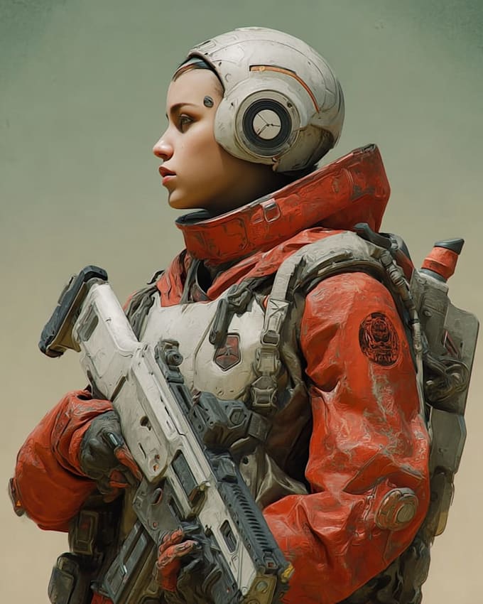 sci fi character illustration or sci fi character