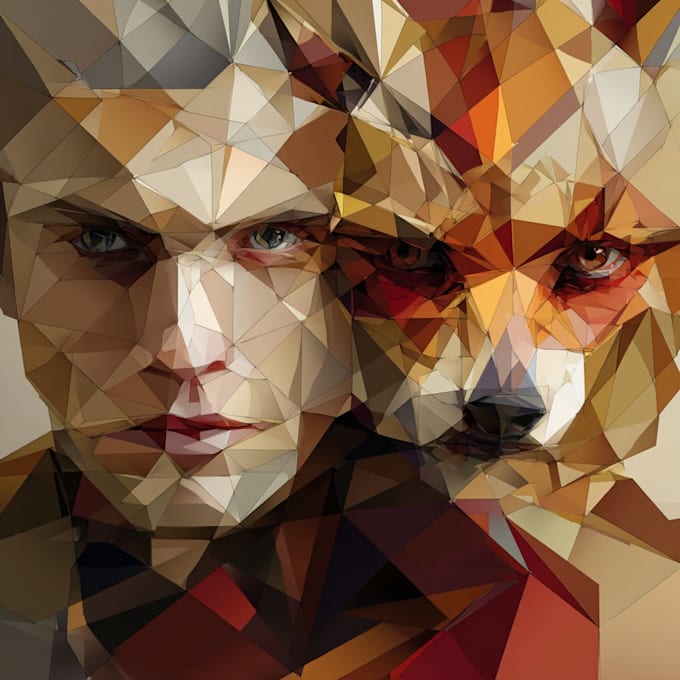 create a professional low poly portrait