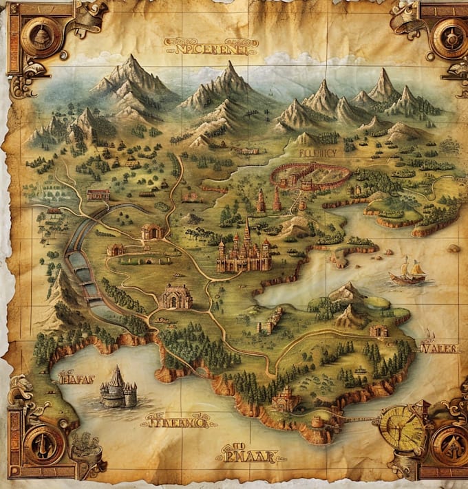 do fantasy map design world map illustration dnd battle map