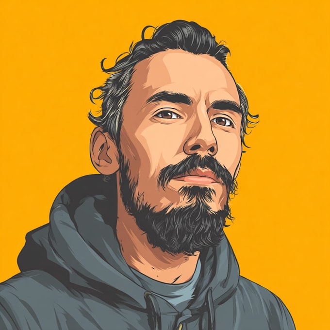 draw cartoon vector portrait with your face