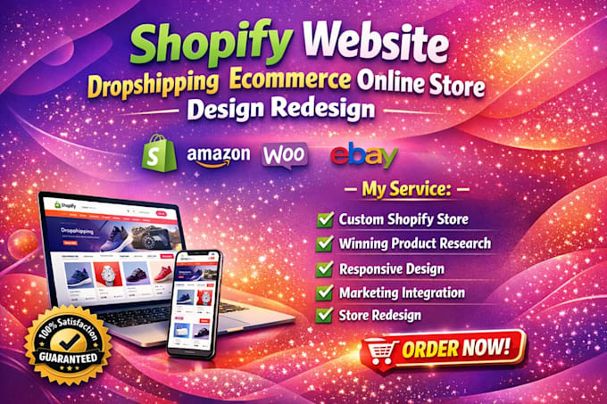 build shopify website dropshipping ecommerce online store design redesign