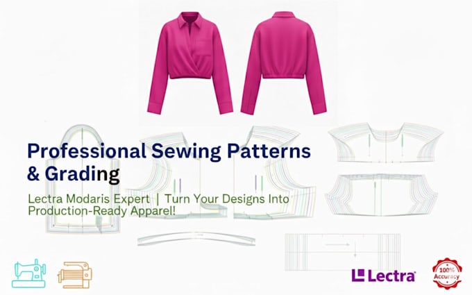 design accurate sewing patterns with grading and tech packs