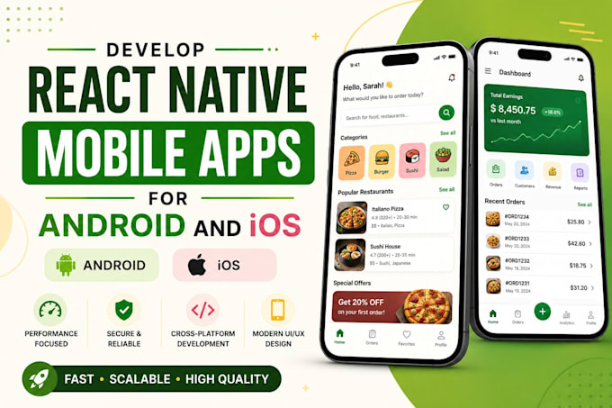 develop react native mobile apps for android and ios