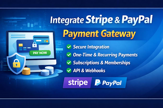 integrate stripe and paypal payment gateway for secure online payments
