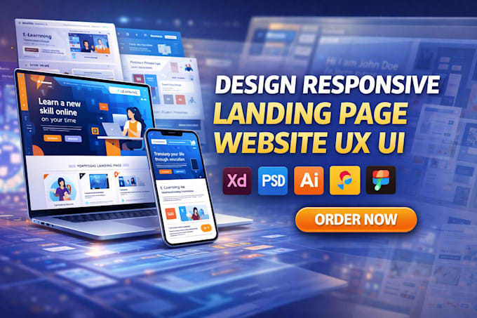 Design responsive landing page website ux ui in xd, psd, ai or figma by ...