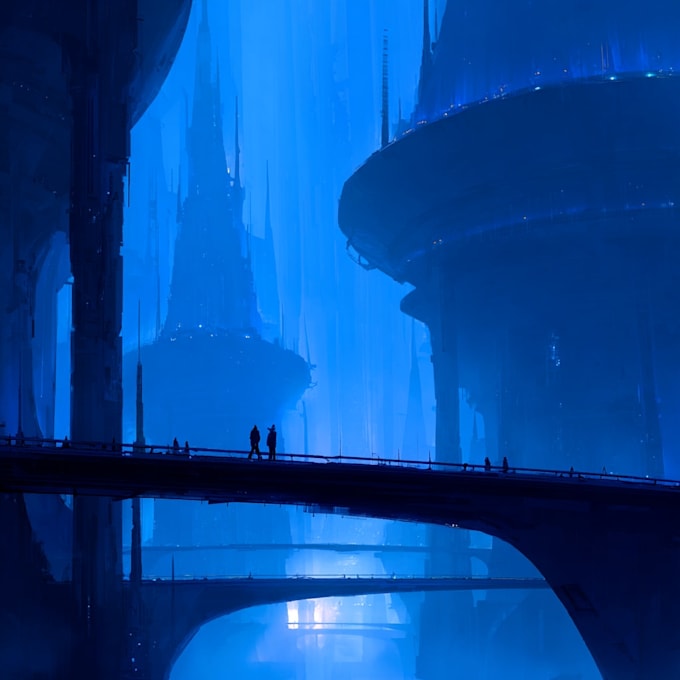 do cyberpunk sci fi futuristic city illustration