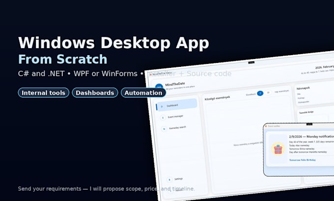 build a custom windows desktop app from scratch