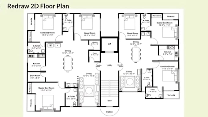 Architectural plans, 2d floor plan, and furniture layout by Jean_loic00 ...