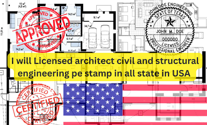 Licensed architect structural engineer letter, usa stamp in tx, fl, tn ...