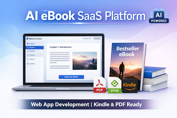 develop saas ai ebook generator website, amazon kindle ai ebook writing website