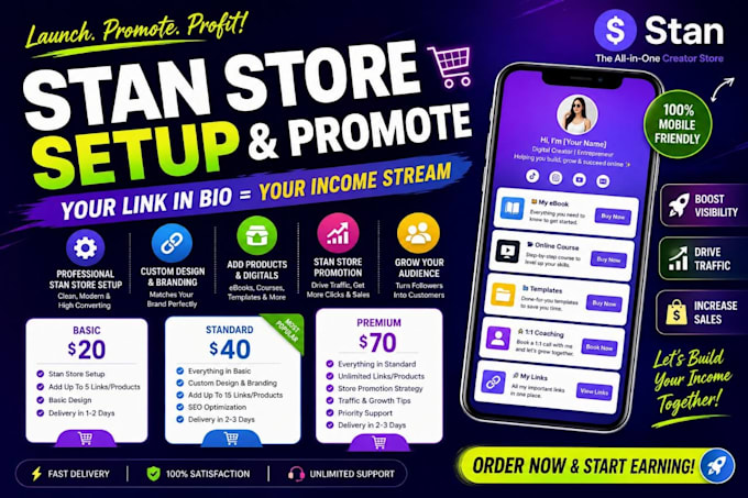 setup stan store, whop, kofi, stan store marketing, beacons ai, payhip, gumroad