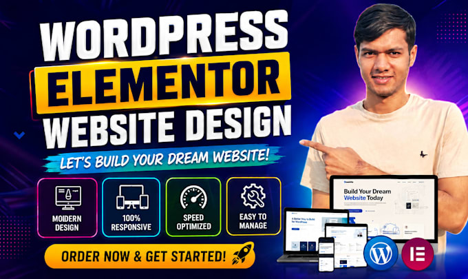 create responsive wordpress website with elementor pro