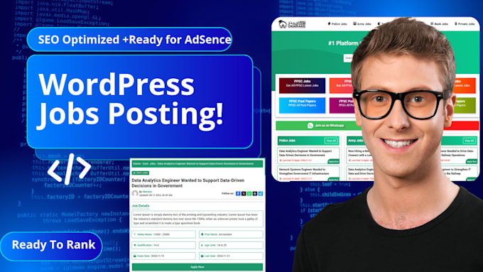 design jobs posting SEO optimized wordpress website