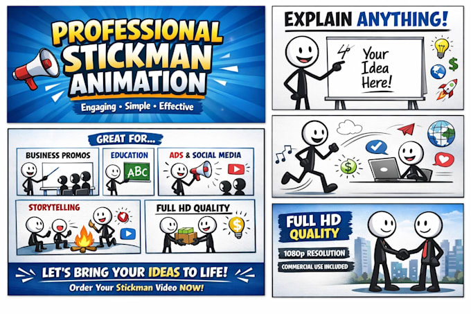 create stickman video, stickman animation, stick figure, paint explainer