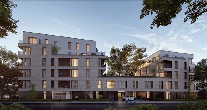 autocad 2d plan into 3d model, cgi elevation rendering, building model in revit