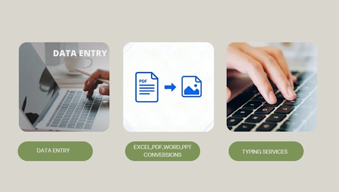 do data entry, typing, PDF to word, excel data entry fast