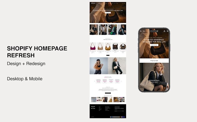 design a modern shopify homepage for your online store