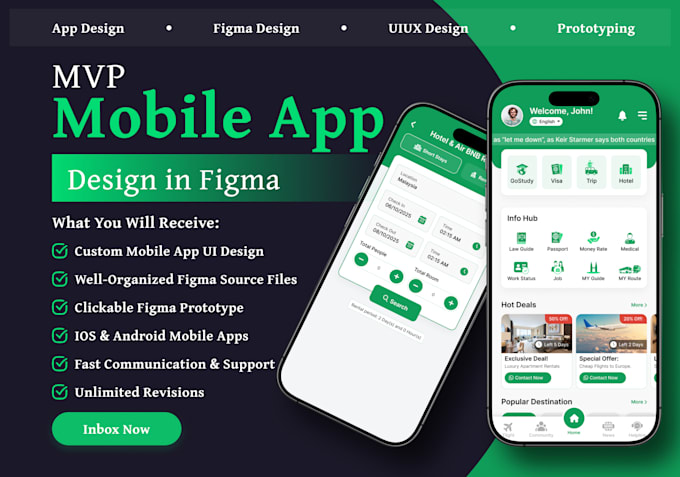 do mvp mobile app UI UX design with figma prototype