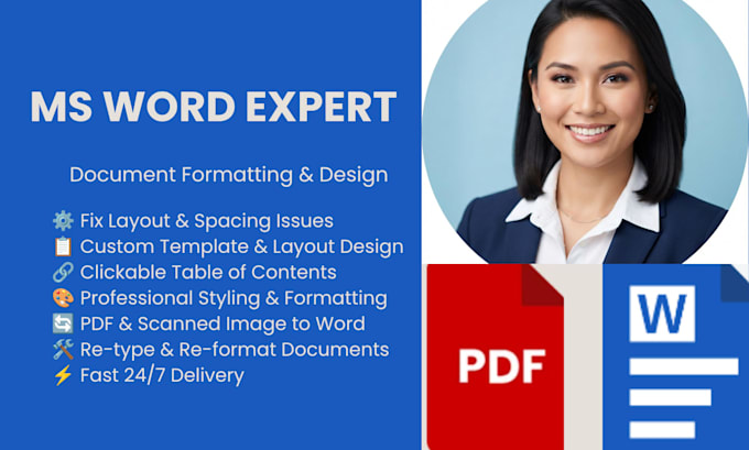 professionally format, edit, and design your ms word document