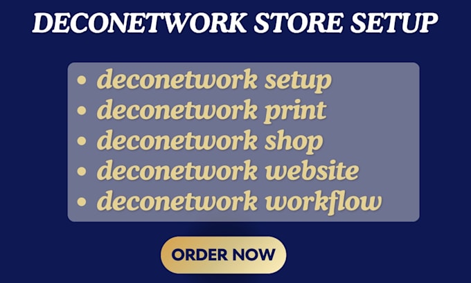 setup deconetwork storefront deconetwork dtg embroidery configuration