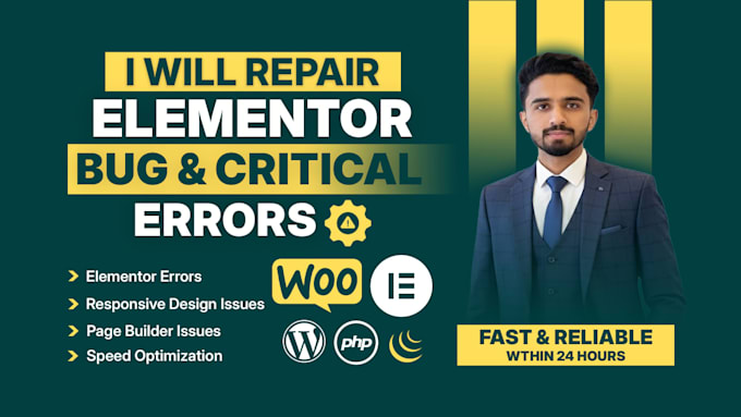 professionally fix wordpress elementor errors, bugs, and responsive issues