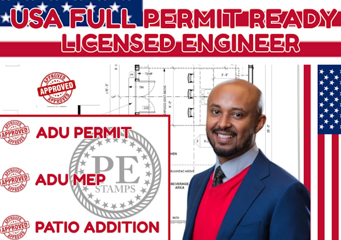 Adu city permit drawing, patio addition, garage conversion,adu mep ...