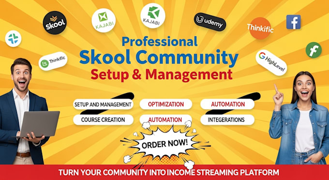 skool setup community manager skool promotion skool kajabi course setup