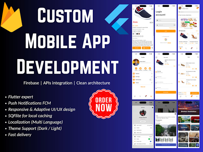 Do custom mobile app development for ios and android, flutter ...