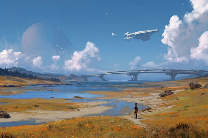 make sci fi character illustration or fantasy sci fi art