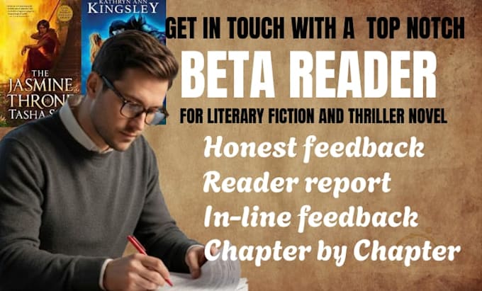 beta read your thriller or literary fiction manuscript for indie authors