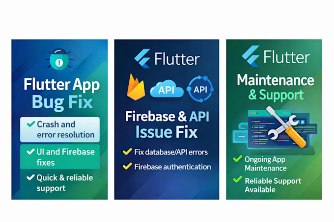 fix bugs and maintain your flutter mobile application