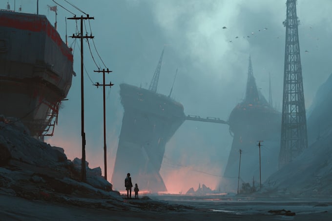 make a fantasy sci fi illustration or sci fi character art