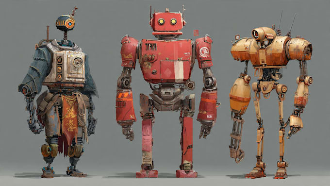 draw robot characters for you