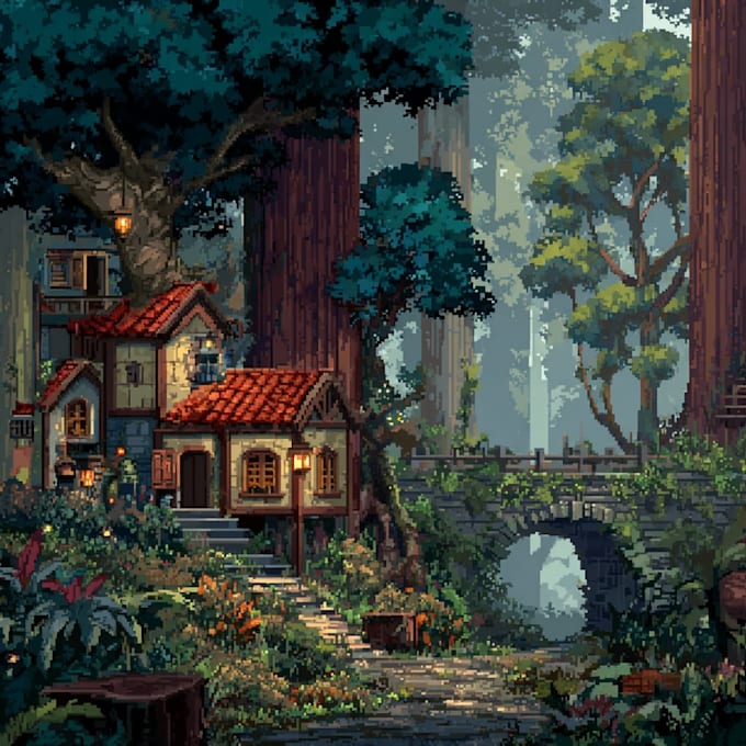 draw high quality pixel art assets and environments