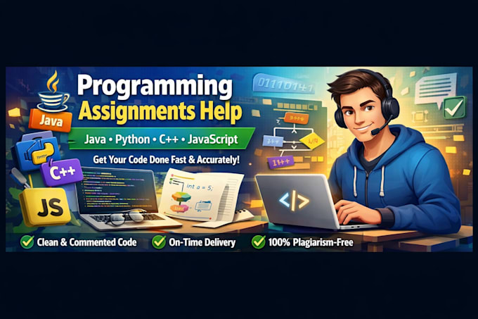 do programming assignments in java python c and javascript