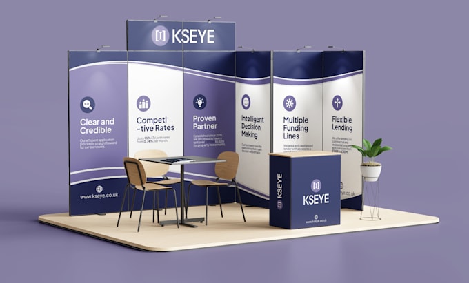 design modern exhibition backdrop, trade show booth, and banner