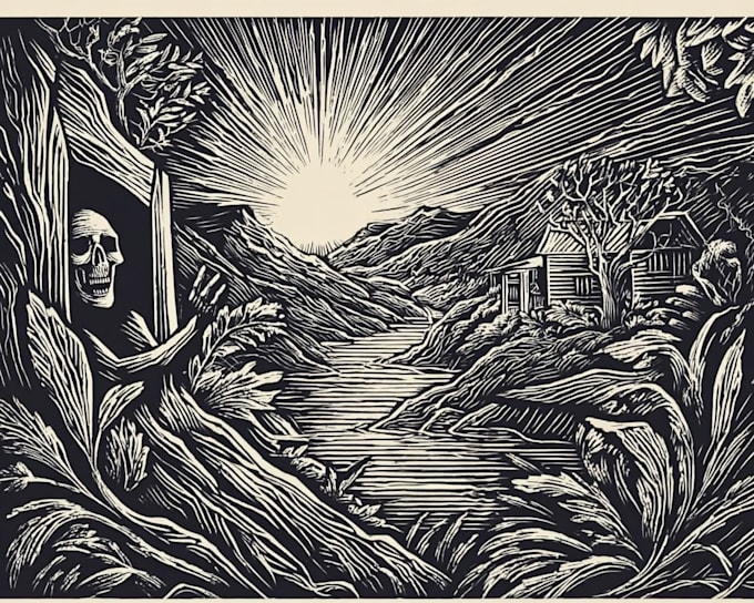 create custom linocut style illustrations and prints