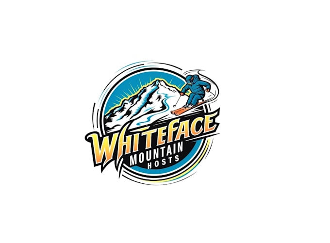 create graceful and fantastic skiing logo design