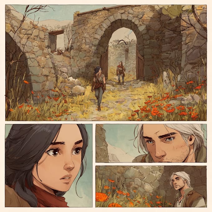 drawing comic page illustration