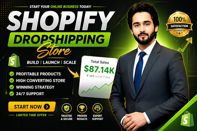 design shopify store, set up shopify website, shopify dropshipping store
