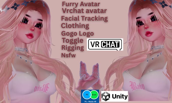 vrchat avatar commission anime furry 3d model vrc vrchat character for vr userss