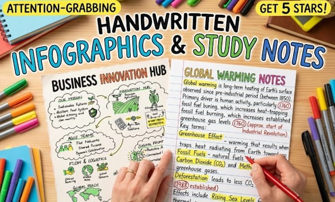 create hand drawn infographics and study notes