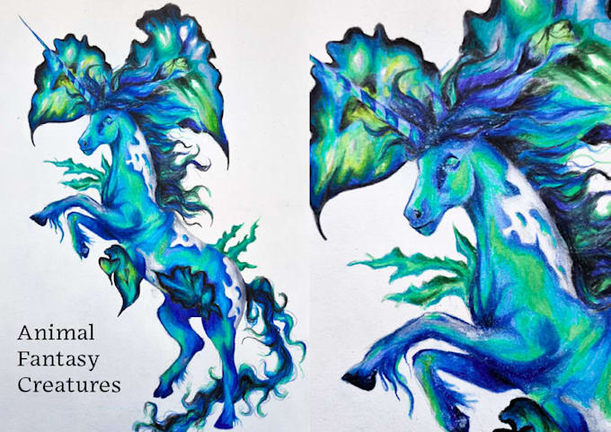 draw amazing fantasy animals with colored pencils