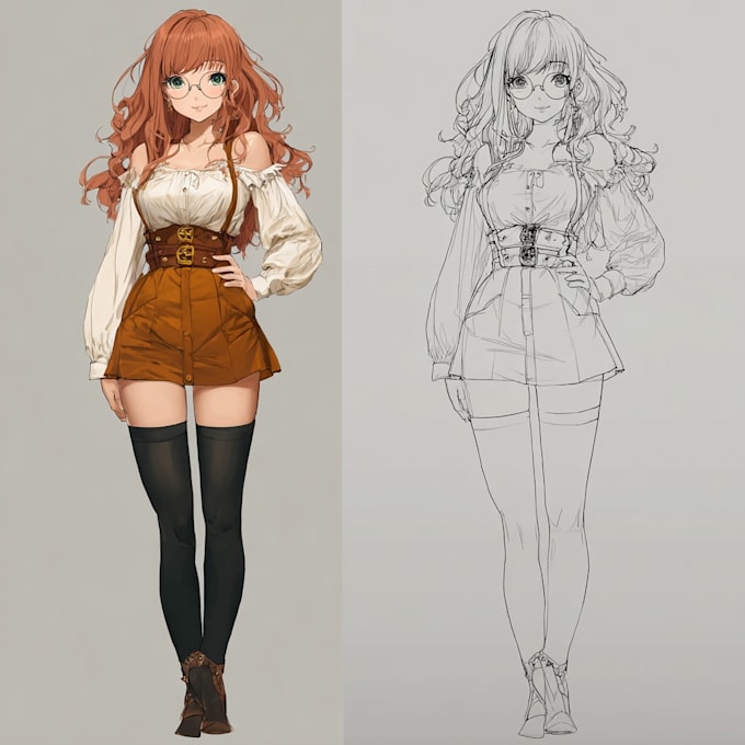 make a anime and manga character illustration