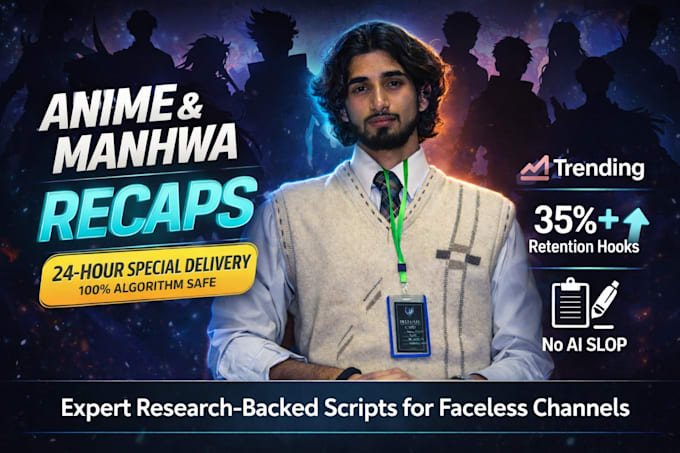 Write viral human written scripts for anime and manhwa recap by ...