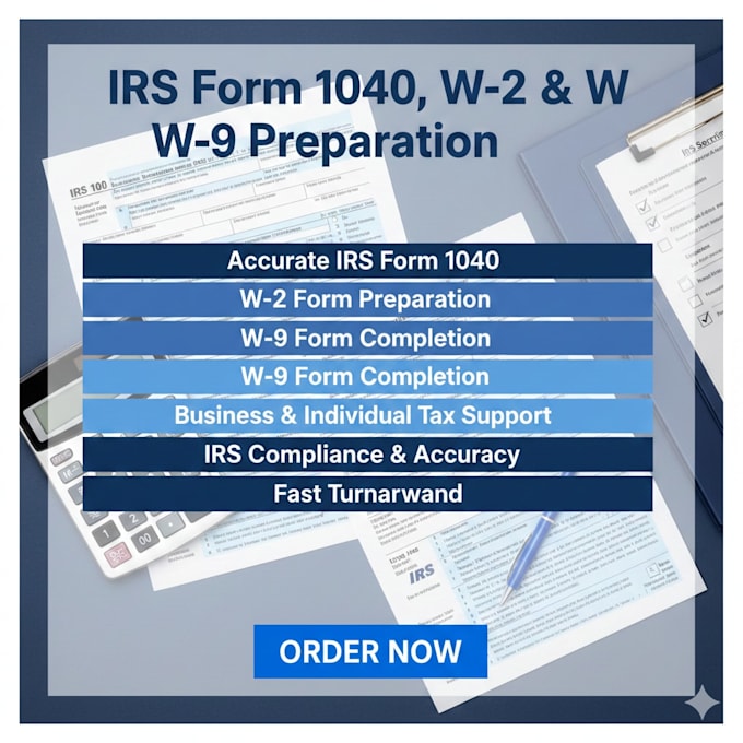 prepare irs form 1040 w2 and w9 accurately