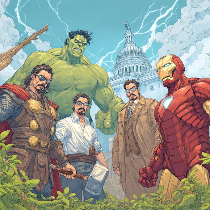 create epic hero comic panels digital art for you
