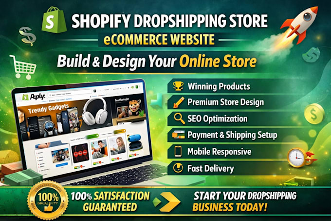 create shopify dropshipping store ecommerce website build online store design